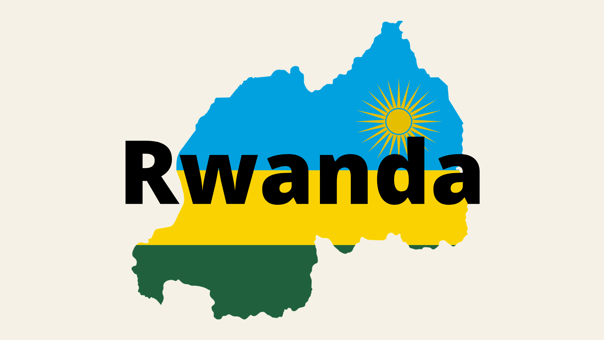 Rwanda country outline with national flag