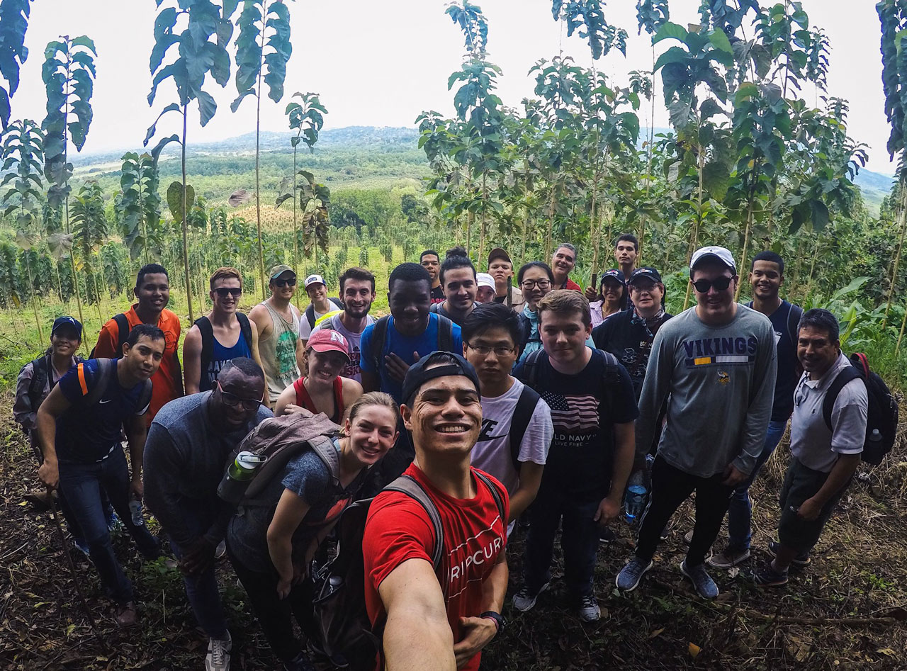 Study Abroad students in the rainforest